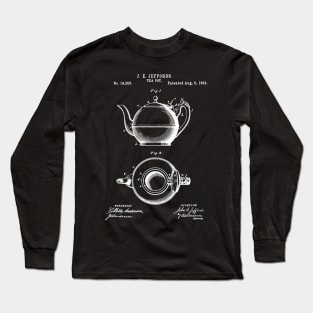 Tea pot patent 1889, vintage tea pot patent Long Sleeve T-Shirt